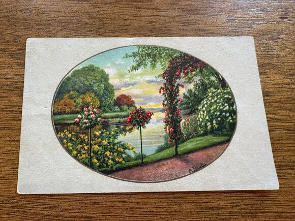 Wezel & Naumann Other - Vintage L Roch German Künstlerkarte Garden Landscape W&N No 1526 Postcard